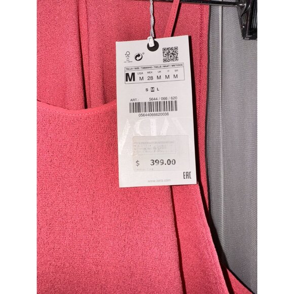 Zara Asymmetrical Pink coral Sleeveless Top - Size M - Picture 3 of 8